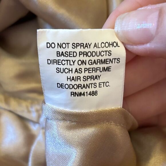 Mac Duggal NWT Elegant Floral Embroidered Long Sleeve Whimsical Maxi Tan Gown 12 - Picture 15 of 16